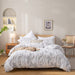 3Pcs White Comforter Set, Soft Microfiber Bedding Plant Flowers Printed Comforter with 2 Pillow Cases for All Seasons(Queen)