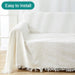 Cotton Geometrical Sofa Cover, Sectional Couch Covers for 2 Cushion Couch Couch Cover Living Room Throws Blankets Sofa Slipcovers, Furniture Protector for Pets (Medium, 71" X 91", White)