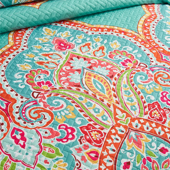 King Quilt Set, 3-Piece King Size Quilt Set with 2 Pillow Shams- Boho Reversible Soft and Lightweight King Quilt Bedding Bedspread Coverlet Set