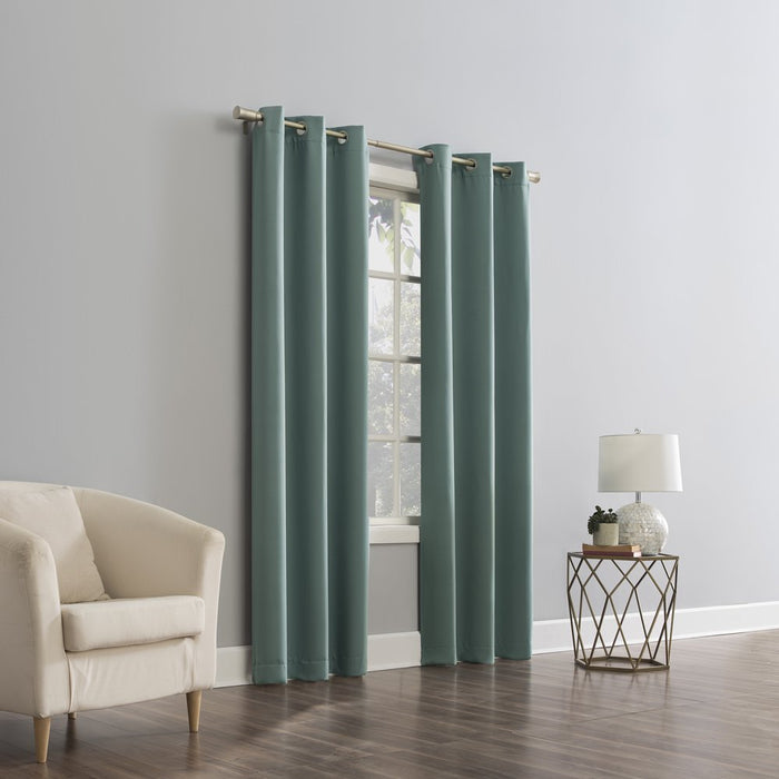 Mainstays Blackout Energy Efficient Grommet Single Curtain Panel, 40"X84", Aqua