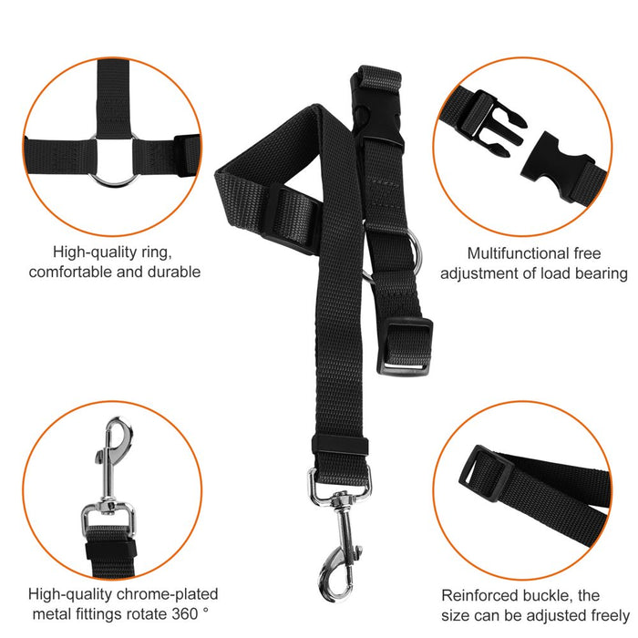 2Pcs Adjustable Dog Seat Belt Pet,  Dog Cat Car Seatbelt Safety Tether Adjustable Harness Belts Pet Leash - Heavy Duty Nylon Seatbelts - Universal Fit Cars Truck SUV