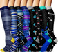 Graduated Copper Compression Socks for Men & Women Circulation 8 Pairs 15-20Mmhg - Best for Running Athletic Cycling