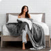 Plush Sherpa Bed Blanket, Fluffy & Soft, Reversible, Lightweight, Full/Queen, Gray