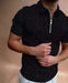 Polo T Shirt Men Zipper Collar Fashion Golf Short Sleeve 2 Tone Zip Dress Camisa