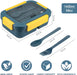 Bento Box, Bento Box for Adults, 49 OZ 3 Compartments Bento Lunch Box with Spoon & Fork, Leakproof Bento Box, Microwave Safe