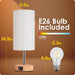 Bedside Table Lamp with USB Port - Touch Control for Bedroom Wood 3 Way Dimmable Nightstand Lamp with round Flaxen Fabric Shade for Living Room, Dorm, Home Office (LED Bulb Included)