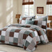 100% Cotton Quilt Set Queen Size, Patchwork Plaid Queen Quilt Bedding Set Bedspreads, Farmhouse Lightweight Comforter Reversible Quilt, Brown/Green Bed Spread for Queen Bed, 3 Pieces