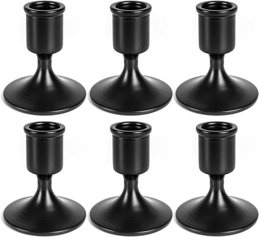 Black Candlestick Holders, 6 Pcs Metal Taper Candle Holders Candle Stick Candle Holder for Festive Table Decor Wedding Centerpiece Mantelpiece Home Decor Warmhousing Gift