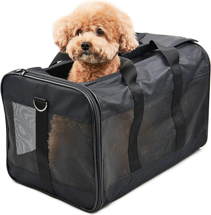 Scratchme Pet Travel Carrier Soft Sided Portable Bag for Cats, Small Dogs, Kittens or Puppies, Collapsible, Durable, Airline Approved, Travel Friendly, Carry Your Pet with You Safely and Comfortably