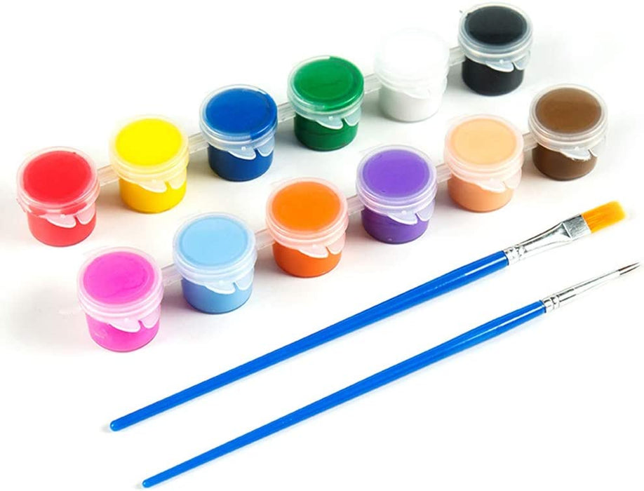 Acrylic Paint Set for Kids,Washable Watercolor Paint Sets,Diy Graffiti Paint,Acrylic Pigment Set with Brushes,Adults Children Handcraft Painting Pigment Set (10 Set-5Ml-12 Colors -F)