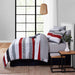 Mainstays Red and Gray Stripe 8 Piece Bed in a Bag Comforter Set with Sheets, King