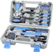 Tool Set General Hand Tool Kit with Plastic Toolbox Storage Case, Automotive Set Blue