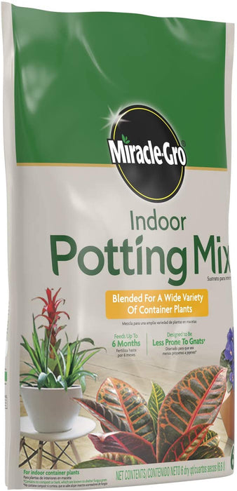 Miracle-Gro Indoor Potting Mix 6 Qt., Grows Beautiful Houseplants