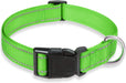 Reflective Dog Collar with Buckle Adjustable Safety Nylon Collars for Small Medium Large Dogs, Black S