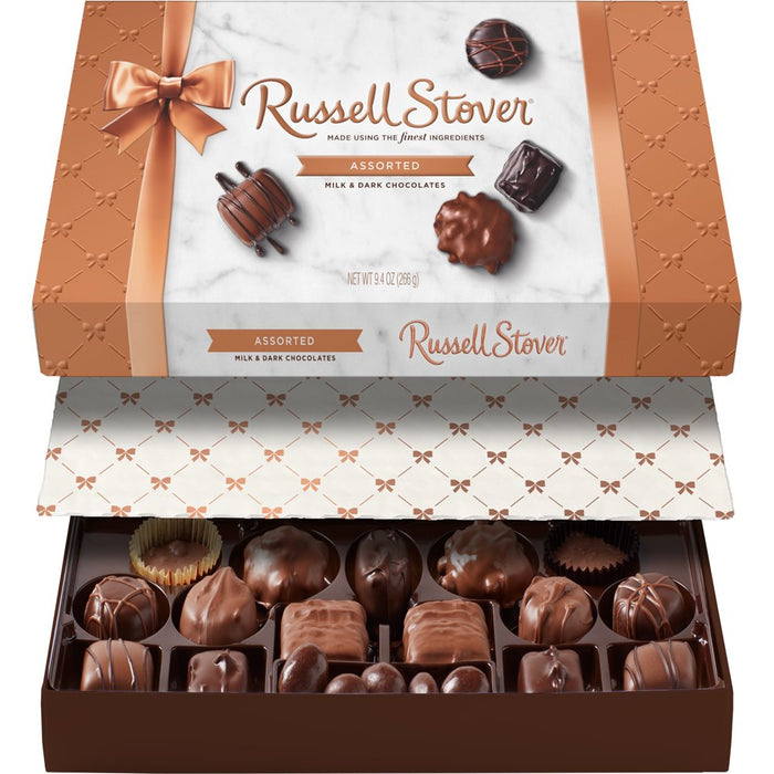 , Assorted Milk & Dark Chocolates, Chocolate Gift Box, 17 Pieces in 9 Delicious Flavors 9.4 Oz. Chocolates, the Perfect Gift