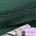 3Pcs Fringe Emerald Green Tassel Comforter Set Queen Boho Bohemian Cute Soft Tufted Microfiber Bedding Sets Modern Style for Men and Women (1Comforter + 2 Pillowcases)