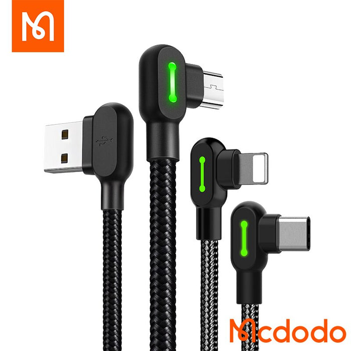Mcdodo USB Cable 3A Fast Charging Lightning / Micro Usb / Type-C for Iphone 14 13 Pro Max 12 11 Xr 8 7 6S Charging Cable