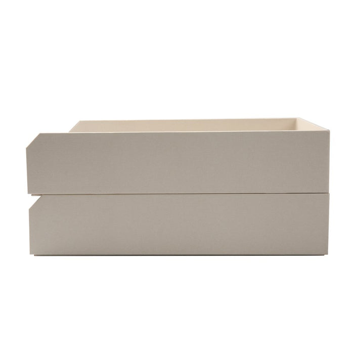 2 Piece Set Paperboard Paper Tray Desk Organizer Papyrus Beige