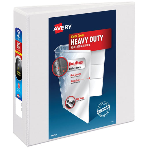 Avery Heavy Duty View Binder, White, 4-Inch, Slant Ring, One-Touch, 760 Sheets (79672)