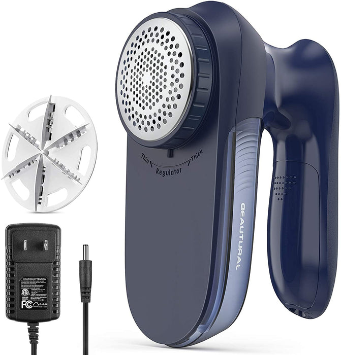 Fabric Shaver and Lint Remover, Sweater Defuzzer with 2-Speeds, 2 Replaceable Stainless Steel Blades, Battery Operated, Remove Clothes Fuzz, Lint Balls, Pills, Bobbles