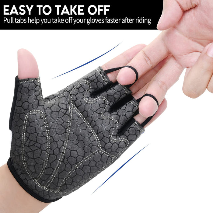 Cycling Gloves Mountain Bike Gloves Half Finger Road Racing Riding Gloves Breathable Shock-Absorbing Biking Gloves for Men and Women