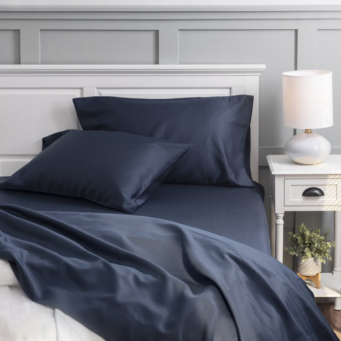 Hotel Style 500 Thread Count Tri-Blend with Lyocell Bed Sheet Set, Full, Blue Cove