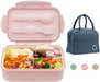 Bento Boxes for Adults, 1100 ML Bento Lunch Box for Kids Childrens with Utensils, Insulated Lunch Bag, Durable for On-The-Go Meal, Bpa-Free and Food-Safe Materials(Green with Bag)