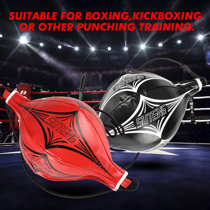 Professional PU Leather Fight Gear Speed Ball, Fitness Workout Training Leather Punching Floor to Ceiling Speed Dodge Striking Ball, Double End Bag Gym Boxing Sports Punch Bag Training Agility