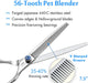 7.5" 56-Tooth Blending Dogs Grooming Scissors Cats Thinning Shears Pets Blender Thinner Trimming Texturizing Kit with Offset Handle Blue Jewelled Screw (7.5 Inch)