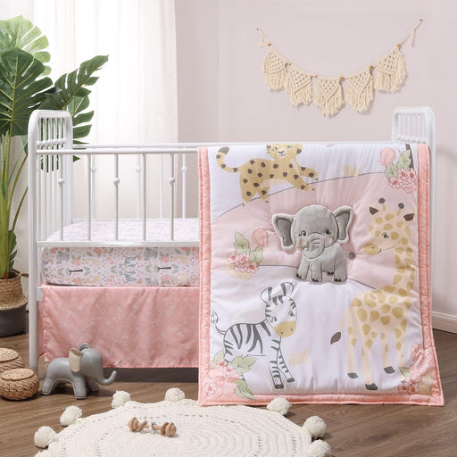 The Peanutshell Crib Bedding Set for Baby Girls, Wildest Dreams, 3 Pieces