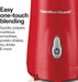 Portable Blender for Shakes and Smoothies with 14 Oz BPA Free Travel Cup and Lid, Durable Stainless Steel Blades for Powerful Blending Performance, Red (51101RV)