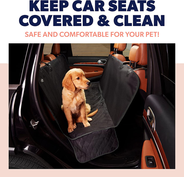 Dog Car Seat Cover for Back Seat - Durable, Nonslip, Waterproof 600D Cotton 3-In-1 Hammock - Protector against Dirt, Shedding and Scratching for Small or Mid-Size Sedans, Suvs and Trucks