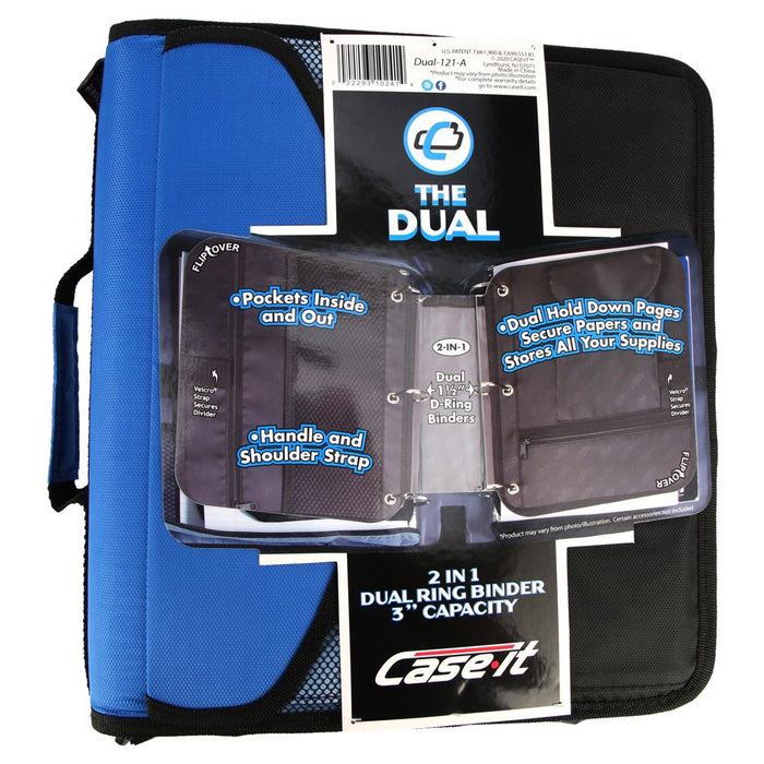 Case It Dual-121-A, Binder 2-In-1 Zipper Binder