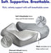 Patented Pressure Relief Seat Cushion for Long Sitting Hours on Office/Home Chair, Car, Wheelchair - Extra-Dense Memory Foam for Hip, Tailbone, Coccyx, Sciatica - Light Grey