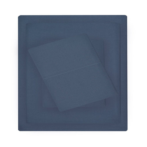 Mainstays Copper-Infused Cooling Microfiber Bed Sheet Set, Queen, Washed Indigo, 4 Piece