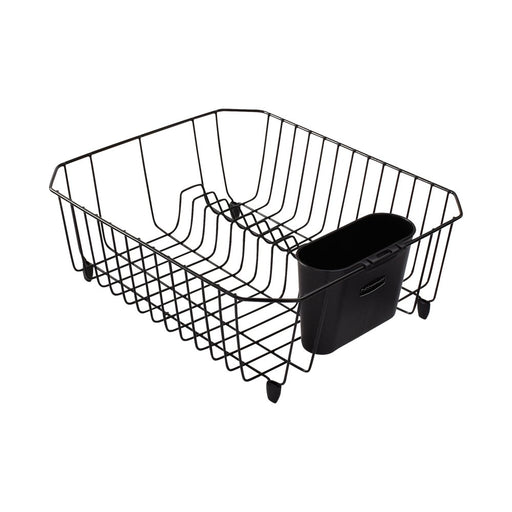 Rubbermaid Dish Rack with Utensil Holder for Kitchen Countertop, Small, Black
