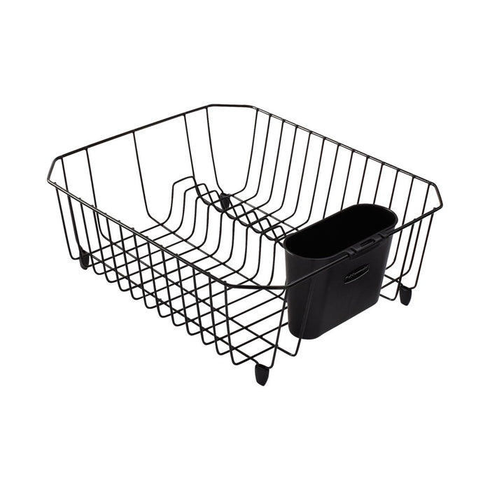 Rubbermaid Dish Rack with Utensil Holder for Kitchen Countertop, Small, Black