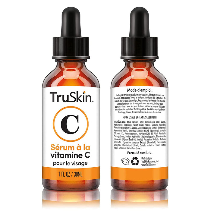 Truskin Vitamin C Serum for Face – anti Aging Face Serum with Vitamin C, Hyaluronic Acid, Vitamin E – Brightening Serum for Dark Spots, Even Skin Tone, Eye Area, Fine Lines & Wrinkles, 1 Fl Oz