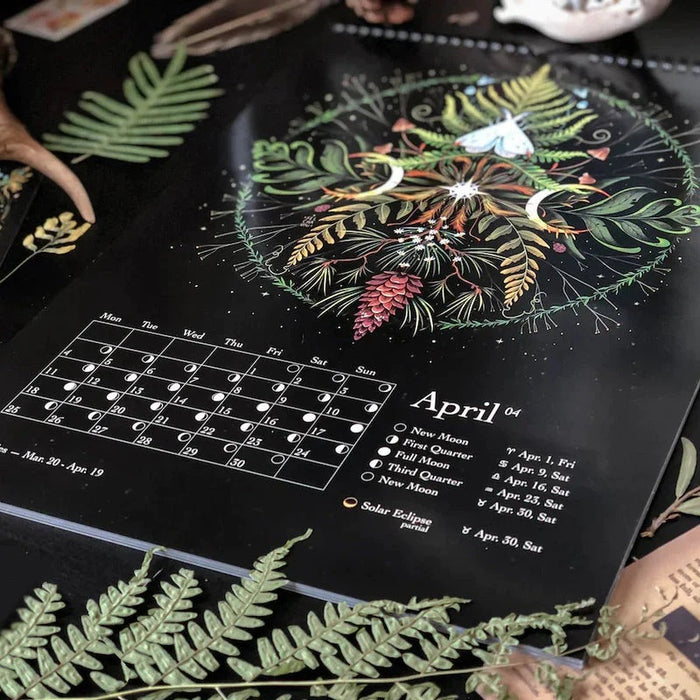 Dark Forest 2023 Lunar Colorful Wall Calendar