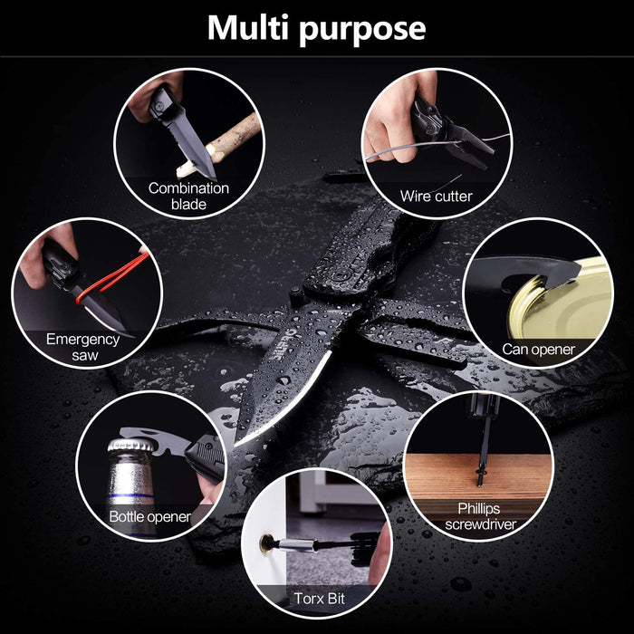 Christmas Stocking Stuffers, Gifts for Men, Multitool Pocket Knife, Tactical Multi Tool, Gifts for Dad Husband Boyfriend, Multipurpose Utility Plier, Survival Gadgets for Camping, Work