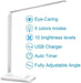 LED Desk Lamp Dimmable Table Lamp Reading Lamp with USB Charging Port, 5 Lighting Modes, Sensitive Control, 30/60 Minutes Auto-Off Timer, Eye-Caring Office Lamp