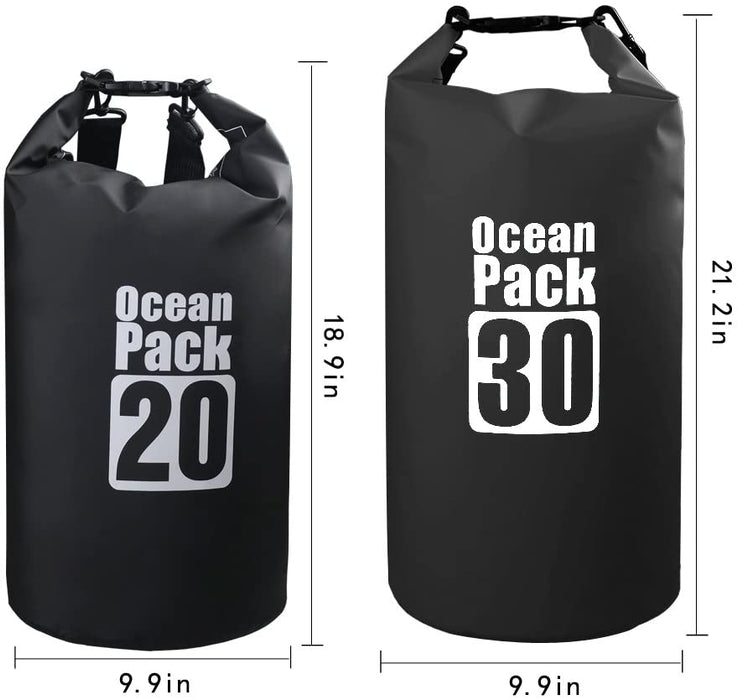 Dry Sack/Floating Waterproof Bag 2L/5L/10L/20L/30L for Boating, Kayaking, Hiking, Snowboarding, Camping, Rafting, Fishing and Backpacking