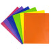 JAM Paper Plastic 2 Pocket Folders, Metal Clasp Fasteners, Assorted Primary Colors, 6/Pack