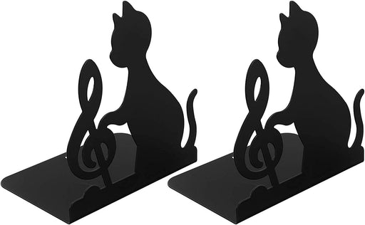 Kitten Bookends Decorative Bookends for Shelves Decorative Metal Bookend, Non Skid Book End, Retro Book Stopper Bookends Ornament for Home Office Decor Table Book Support
