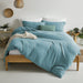 Duvet Cover Queen Size - Super Soft Grayish Blue Duvet Cover Set 3 Piece 100% Washed Microfiber Bedding Set with Zipper Closure, 1 Comforter Cover 90X90 Inches and 2 Pillow Shams