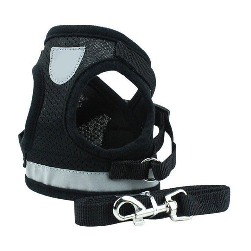 Soft Mesh Puppy Vest Harness Adjustable Pet Lead Chest Walking Leash for Dog Cat