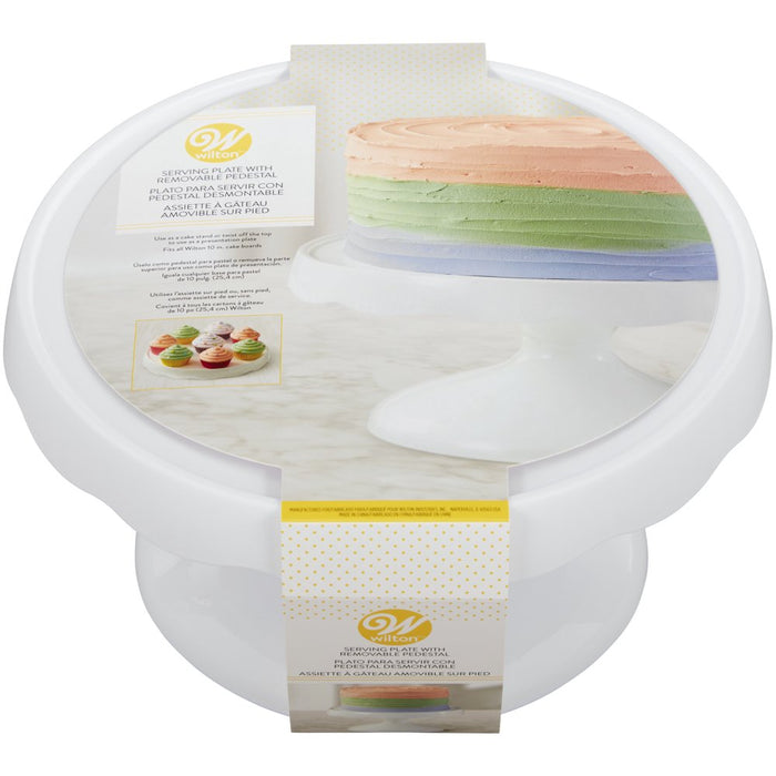 2-In-1 Pedestal Cake Stand and Serving Plate, 10-Inch round Stand