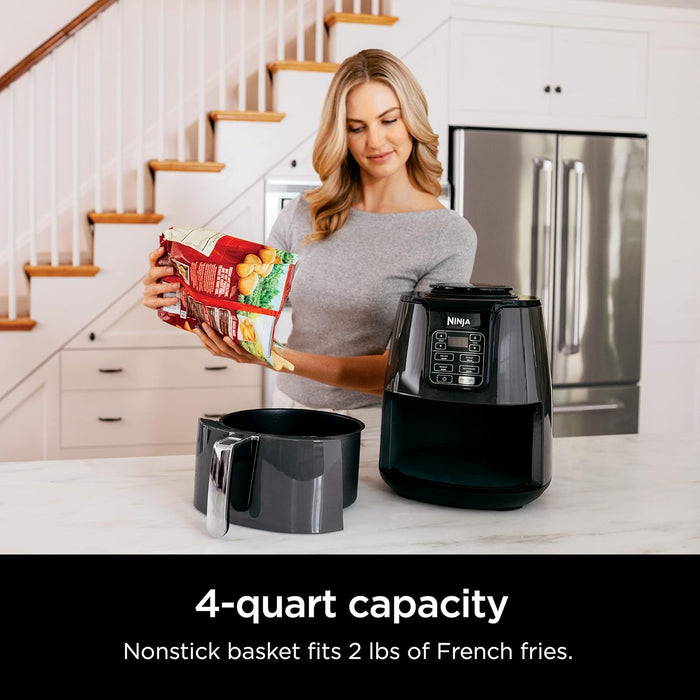 AF101 Air Fryer That Crisps, Roasts, Reheats, & Dehydrates, for Quick, Easy Meals, 4 Quart Capacity, & High Gloss Finish, Grey