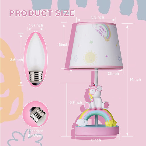 Unicorn Lamp for Girls,Unicorn Table Lamp,Kids Lamps for Bedrooms Girls with E26 Blub & Shade,Unicorns Gifts for Girls,Apply to Unicorn Room Decor for Girls Bedroom