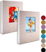 Small Photo Album 4X6 – Clear Pages, Linen Cover with Front Window, Pack of 2, Each Small Album Holds 52 Photos, Small Brag Book Photo Album for 4X6 Photos, Grey Fabric